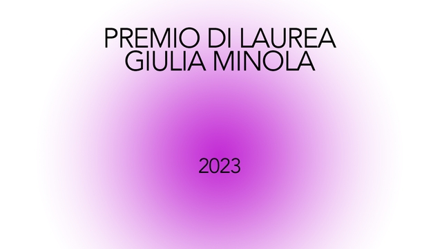 Premio di Laurea "Giulia Minola" 2023